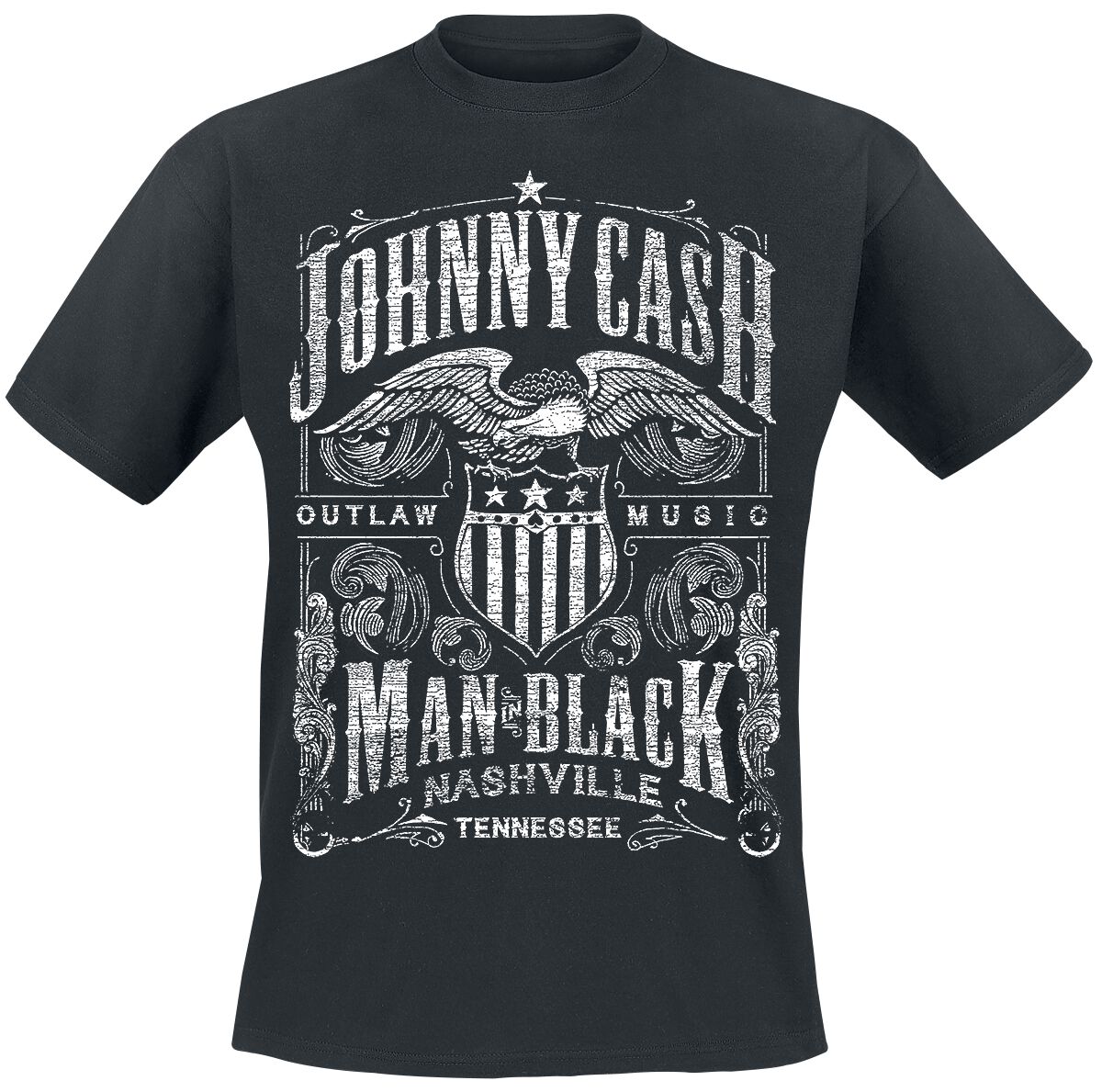 Johnny Cash T-Shirt - Outlaw Music - M bis 5XL - für Männer - Größe 3XL - schwarz  - Lizenziertes Merchandise! von Johnny Cash