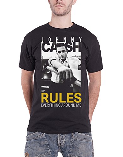 Johnny Cash T Shirt Rules Everything Around me Logo Nue offiziell Herren Schwarz XXL von Johnny Cash