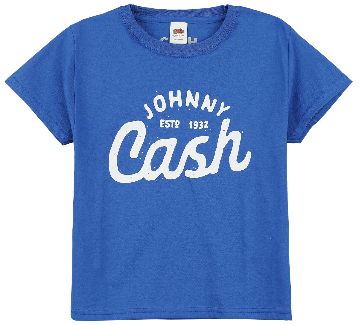 Johnny Cash T-Shirt für Kinder - Kids - Logo - für Mädchen & Jungen - blau  - Lizenziertes Merchandise! von Johnny Cash