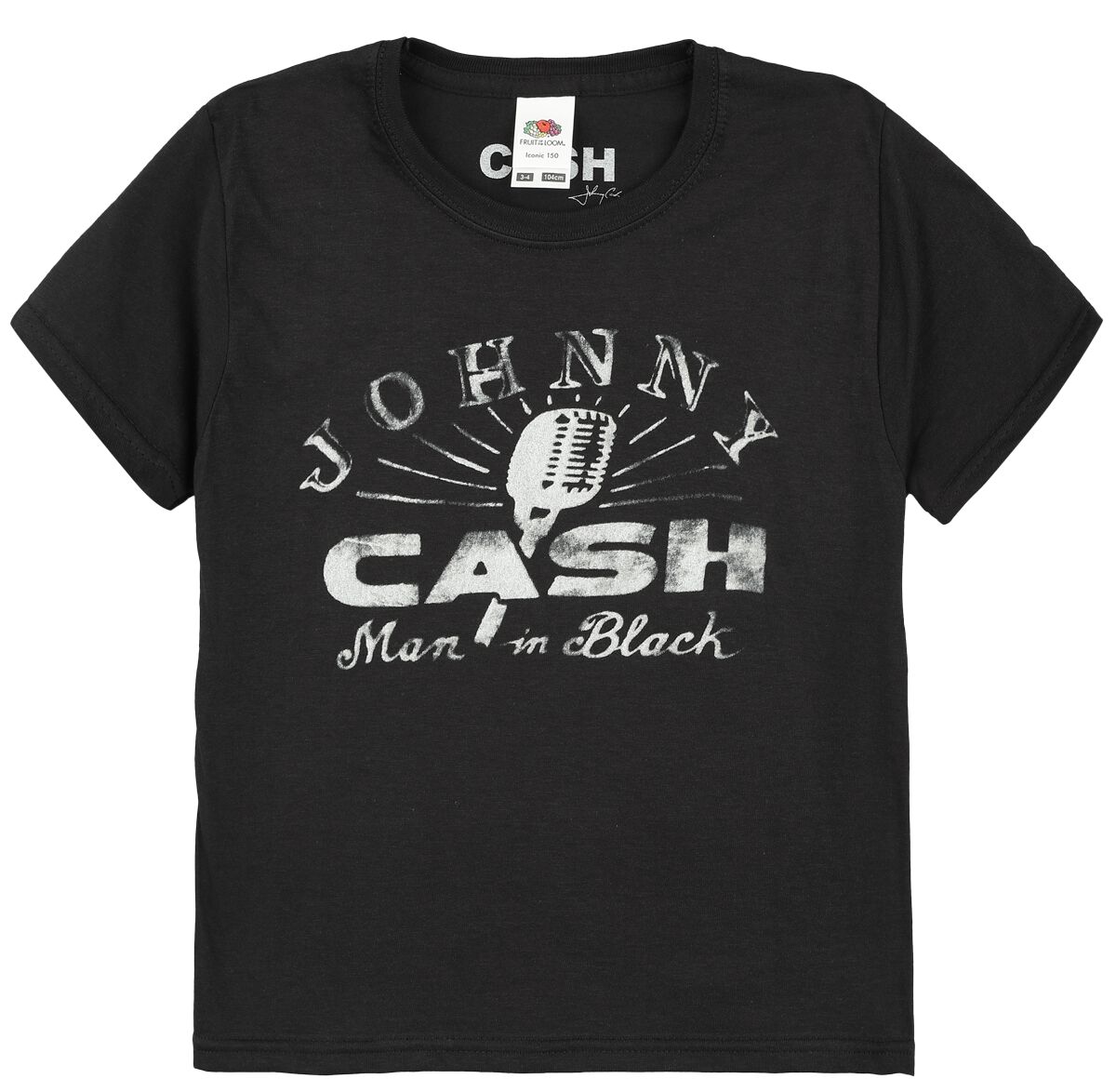 Johnny Cash T-Shirt für Kinder - Kids - Man In Black - für Mädchen & Jungen - schwarz  - Lizenziertes Merchandise! von Johnny Cash