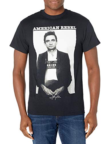 Johnny Cash Unisex-Erwachsene Herren Mug Shot T-Shirt, schwarz, XL von Johnny Cash