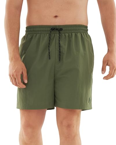 Johnny Urban Badehose Herren Grün - Jay - Badeshorts mit Innenhose - Schwimmshorts für Männer - Boardshorts mit Meshfutter - Elastischer Bund mit Kordelzug - Einfarbig von Johnny Urban