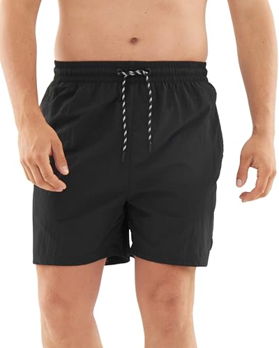 Johnny Urban Badehose Herren Schwarz - Jay - Badeshorts mit Innenhose - Schwimmshorts für Männer - Boardshorts mit Meshfutter - Elastischer Bund mit Kordelzug - Einfarbig von Johnny Urban