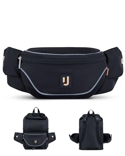 Johnny Urban Bauchtasche Damen & Herren Schwarz - Jimmy - 2in1 Hüfttasche mit Rucksackfunktion - Faltbarer Rucksack für Festival - Multifunktional & Wasserabweisend von Johnny Urban