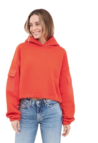 Johnny Urban Cropped Hoodie Damen & Herren Rot - Carly - Kurzer Kapuzenpullover mit Oversized Fit - Crop Pullover Sweatshirt mit Kapuze Kurz - Oversize von Johnny Urban