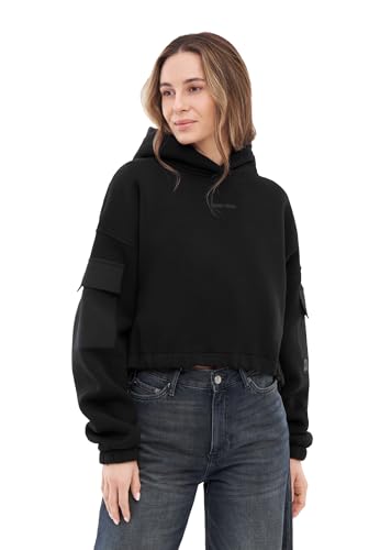 Johnny Urban Cropped Hoodie Damen & Herren Schwarz - Carly - Kurzer Kapuzenpullover mit Oversized Fit - Crop Pullover Sweatshirt mit Kapuze Kurz - Oversize von Johnny Urban