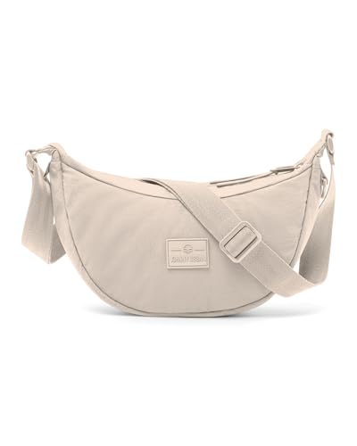 Johnny Urban Crossbody Bag Damen Herren Beige - Kaia Small - Bauchtasche im Halbmond Stil - Moon Bag - Kleine Tasche mit Verstellbarem Gurt - Wasserabweisend von Johnny Urban