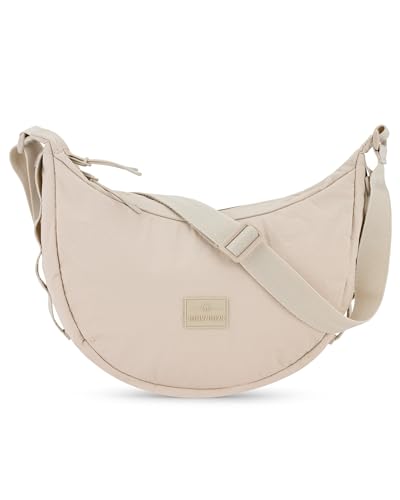 Johnny Urban Crossbody Bag Damen Herren Beige - Kaia Medium (früher Small) - Bauchtasche im Halbmond Stil - Moon Bag - Tasche mit Verstellbarem Gurt - Wasserabweisend von Johnny Urban
