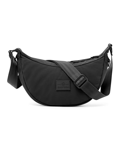 Johnny Urban Crossbody Bag Damen Herren Schwarz - Kaia Small - Bauchtasche im Halbmond Stil - Moon Bag - Kleine Tasche mit Verstellbarem Gurt - Wasserabweisend von Johnny Urban