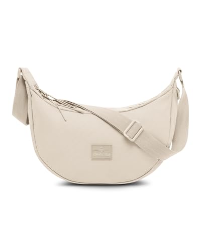 Johnny Urban Crossbody Bag Damen & Herren Beige - Ally Medium - Moon Bag Design - Umhängetasche im Halbmond Stil - Halbrunde Tasche mit verstellbarem Gurt - Wasserabweisend von Johnny Urban