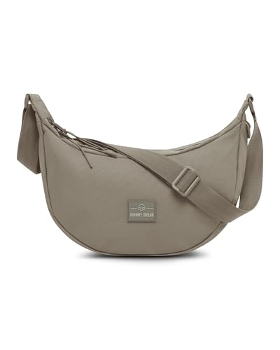 Johnny Urban Crossbody Bag Damen & Herren Grau - Ally Medium - Moon Bag Design - Umhängetasche im Halbmond Stil - Halbrunde Tasche mit verstellbarem Gurt - Wasserabweisend von Johnny Urban
