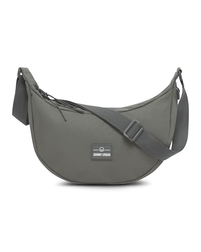 Johnny Urban Crossbody Bag Damen & Herren Grau - Ally Medium - Moon Bag Design - Umhängetasche im Halbmond Stil - Halbrunde Tasche mit verstellbarem Gurt - Wasserabweisend von Johnny Urban