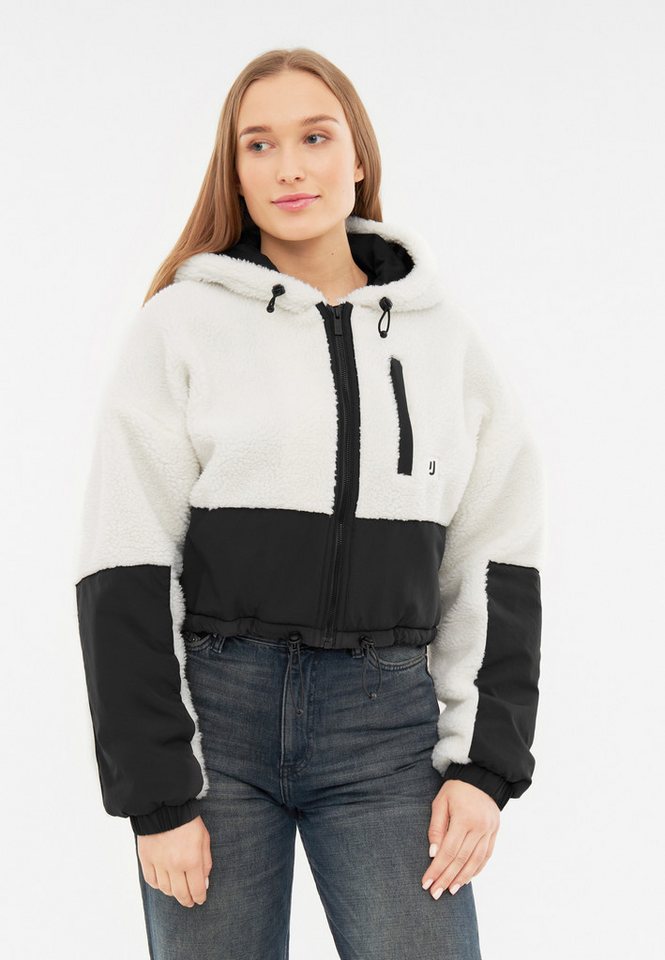 Johnny Urban Fleecejacke Carey kurze Teddyjacke (1-St) Warme Fleecejacke, Cropped, Gemütlicher Materialmix mit Sherpa Fleece von Johnny Urban