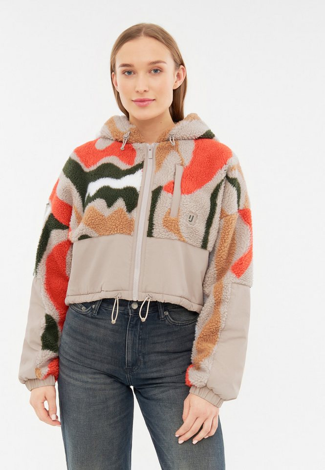 Johnny Urban Fleecejacke Carey kurze Teddyjacke (1-St) Warme Fleecejacke, Cropped, Gemütlicher Materialmix mit Sherpa Fleece von Johnny Urban