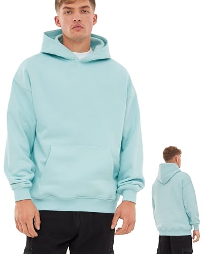 Johnny Urban Hoodie Damen & Herren Oversize Hellblau - Cody - Basic Kapuzenpullover mit Oversized Fit - Pullover Sweatshirt mit Kapuze & Schwerem Stoff - Einfarbig von Johnny Urban