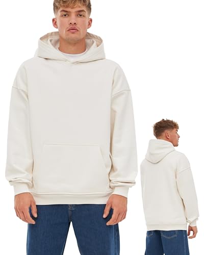 Johnny Urban Hoodie Damen & Herren Oversize Off White - Cody - Basic Kapuzenpullover mit Oversized Fit - Pullover Sweatshirt mit Kapuze & Schwerem Stoff - Einfarbig von Johnny Urban