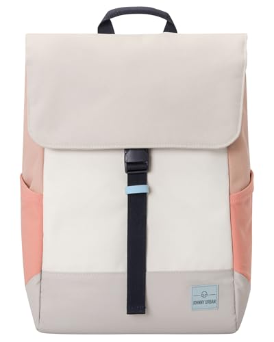 Johnny Urban Laptop Rucksack Damen & Herren Grau Rosa - Mika - Moderner Notebook Backpack für Schule, Uni, Fahrrad - 14L - Stylischer Backpack - Wasserabweisend von Johnny Urban