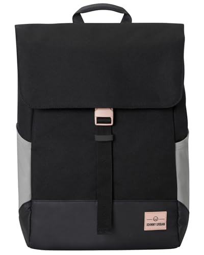 Johnny Urban Laptop Rucksack Damen & Herren Schwarz - Mika - Moderner Notebook Backpack für Schule, Uni, Fahrrad - 14L - Stylischer Backpack - Wasserabweisend von Johnny Urban