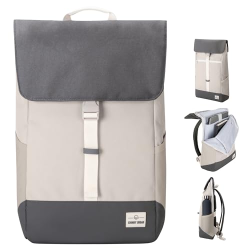 Johnny Urban Laptop Rucksack Damen & Herren & Herren Beige Grau - Mika - Moderner Notebook Backpack für Schule, Uni, Fahrrad - 14L - Stylischer Backpack - Wasserabweisend von Johnny Urban