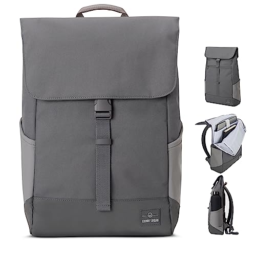 Johnny Urban Laptop Rucksack Damen & Herren & Herren Grau - Mika - Moderner Notebook Backpack für Schule, Uni, Fahrrad - 14L - Stylischer Backpack - Wasserabweisend von Johnny Urban