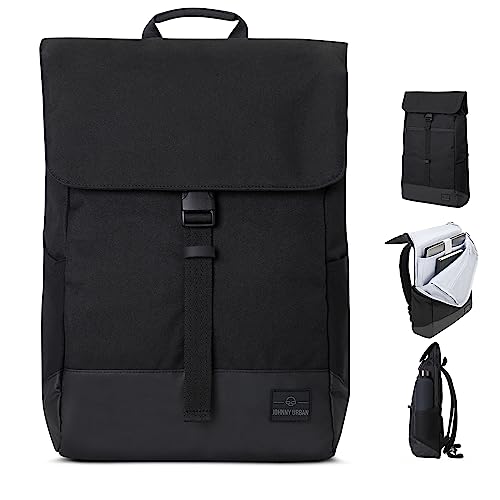 Johnny Urban Laptop Rucksack Damen & Herren & Herren Schwarz - Mika - Moderner Notebook Backpack für Schule, Uni, Fahrrad - 14L - Stylischer Backpack - Wasserabweisend von Johnny Urban