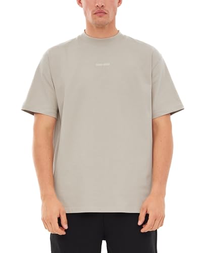 Johnny Urban Oversized Tshirt Herren & Damen Beige - Sammy - Heavy Basic Kurzarm T-Shirt Oversize - Enganliegender Kragen - Unisex - 100% Baumwolle - Einfarbig von Johnny Urban