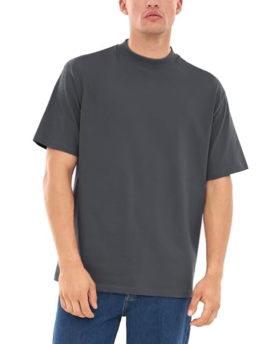 Johnny Urban Oversized Tshirt Herren & Damen Grau - Sammy - Heavy Basic Kurzarm T-Shirt Oversize - Enganliegender Kragen - Unisex - 100% Baumwolle - Einfarbig von Johnny Urban