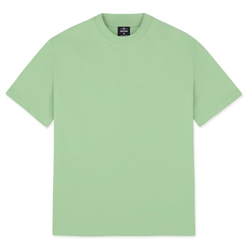 Johnny Urban Oversized Tshirt Herren & Damen Grün - Sammy - Heavy Basic Kurzarm T-Shirt Oversize - Enganliegender Kragen - Unisex - 100% Baumwolle - Einfarbig von Johnny Urban