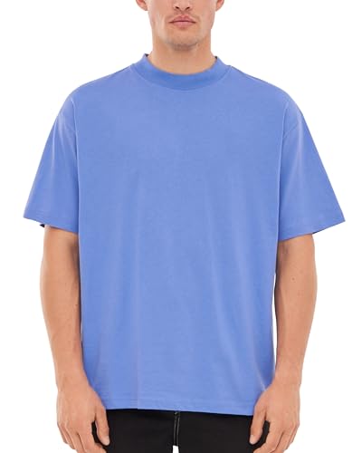 Johnny Urban Oversized Tshirt Herren & Damen Violett Print - Sammy - Heavy Basic Kurzarm T-Shirt Oversize - Enganliegender Kragen - Unisex - 100% Baumwolle - Einfarbig von Johnny Urban