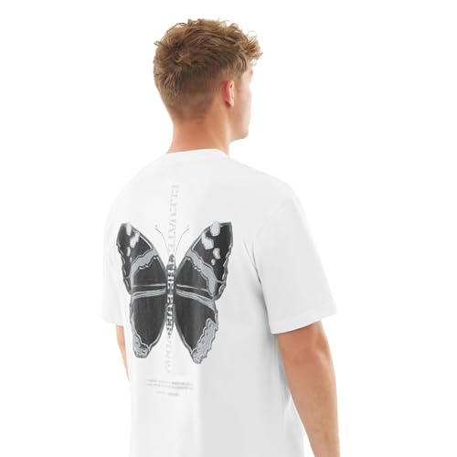 Johnny Urban Oversized Tshirt Herren & Damen Weiß - Sammy Chrome Butterfly - Heavy Cotton T-Shirt Oversize - Streetwear Fit - Halbarm Shirt Unisex - 100% Baumwolle von Johnny Urban