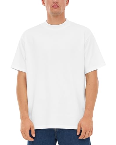 Johnny Urban Oversized Tshirt Herren & Damen Weiß - Sammy - Heavy Basic Kurzarm T-Shirt Oversize - Enganliegender Kragen - Unisex - 100% Baumwolle - Einfarbig von Johnny Urban