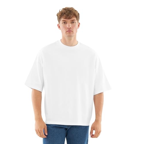 Johnny Urban Oversized Tshirt Herren & Damen Weiß - Vic - Heavy Cotton Basic T-Shirt Oversize - Boxy Streetwear Fit - Halbarm Shirt Unisex - 100% Baumwolle - Einfarbig von Johnny Urban