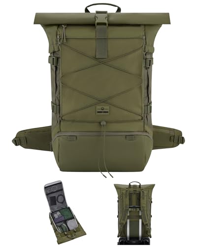 Johnny Urban Reiserucksack Damen & Herren Grün - Allen Travel XL - 48L Rolltop Rucksack Groß - Idealer Backpack für Reisen Ausflüge Trips - Wasserabweisend von Johnny Urban