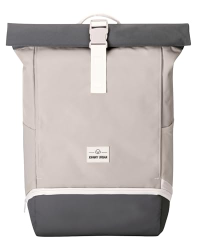 Johnny Urban Rucksack Damen & Herren Beige - Allen Medium - Rolltop Mit Laptopfach für Uni Fahrrad Business - 15L - Nachhaltig - Wasserabweisend von Johnny Urban
