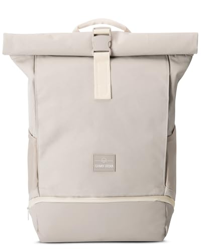 Johnny Urban Rucksack Damen & Herren Beige - Allen Medium - Rolltop Mit Laptopfach für Uni Fahrrad Business - 15L - Nachhaltig - Wasserabweisend von Johnny Urban