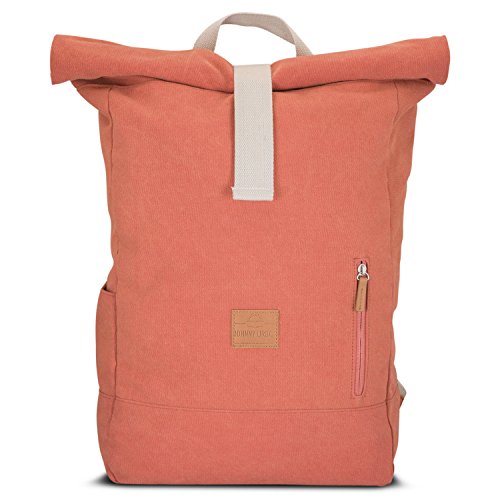 Johnny Urban Rolltop Rucksack Damen & Herren Rot - Adam Large - 16" Laptop Fach - Robustes Baumwoll Canvas - Wasserabweisend von Johnny Urban