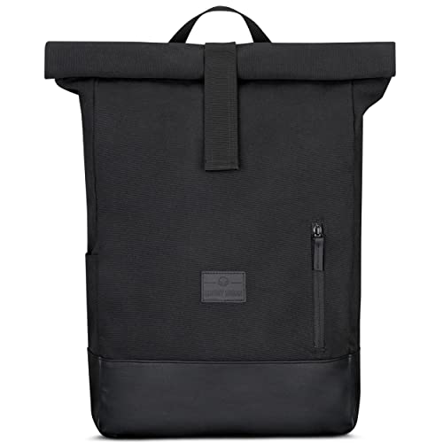 Johnny Urban Rolltop Rucksack Damen & Herren Schwarz - Adam Large - 16" Laptop Fach - Robustes Baumwoll Canvas - Wasserabweisend von Johnny Urban