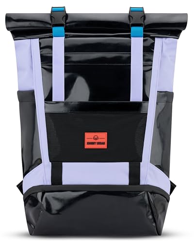 Johnny Urban Rolltop Rucksack Damen & Herren Schwarz Lila - Ashton - Tagesrucksack mit Laptopfach für Uni Arbeit Reise - Großer Backpack mit Extra Schuhfach - Wasserabweisend von Johnny Urban