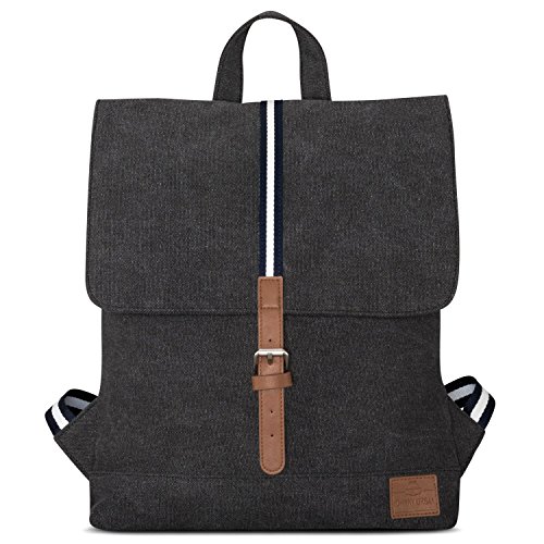 Johnny Urban Rucksack Damen und Herren Anthrazit - Lea - Daypack aus Baumwolle - Hochwertiger Tagesrucksack Klein für Uni Büro & Alltag - 16 Zoll Laptopfach - Wasserabweisend von Johnny Urban