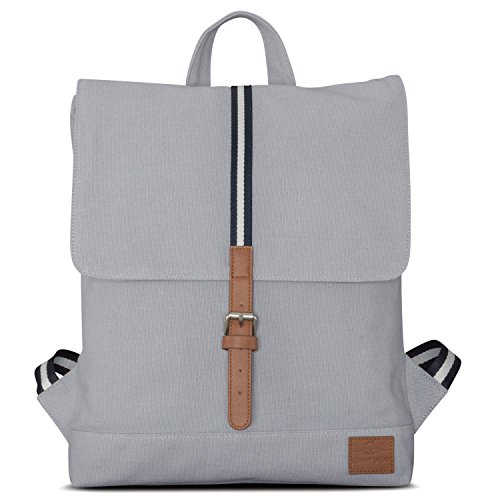 Johnny Urban Rucksack Damen Grau Lea Daypack aus Baumwoll Canvas - Hochwertiger Unisex Damen & Herren Tagesrucksack Klein für Uni Büro & Alltag - Wasserabweisend & mit Laptopfach von Johnny Urban