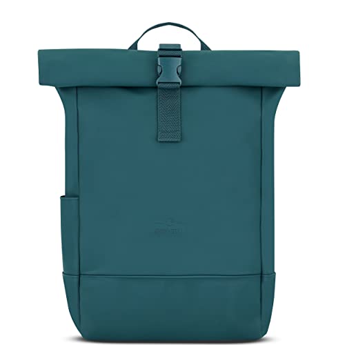 Johnny Urban Rucksack Damen Grün - Harvey Medium - Rolltop Mit Laptopfach für Uni Business City - 15L - Matte PU Beschichtung - Wasserabweisend von Johnny Urban