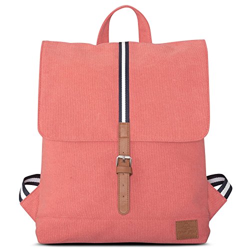 Johnny Urban Rucksack Damen Rot Lea Daypack aus Baumwoll Canvas - Hochwertiger Unisex Damen & Herren Tagesrucksack Klein für Uni Büro & Alltag - Wasserabweisend & mit Laptopfach von Johnny Urban