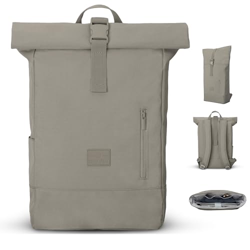 Johnny Urban Rucksack Damen & Herren Grau - Robin Medium - Rolltop Mit Laptopfach für Uni Business Fahrrad - 15L - Nachhaltig - Wasserabweisend von Johnny Urban