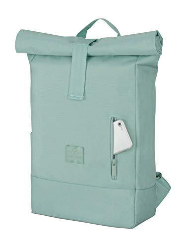 Johnny Urban Rucksack Damen & Herren Mint - Robin Medium - Rolltop Mit Laptopfach für Uni Business Fahrrad - 15L - Nachhaltig - Wasserabweisend von Johnny Urban