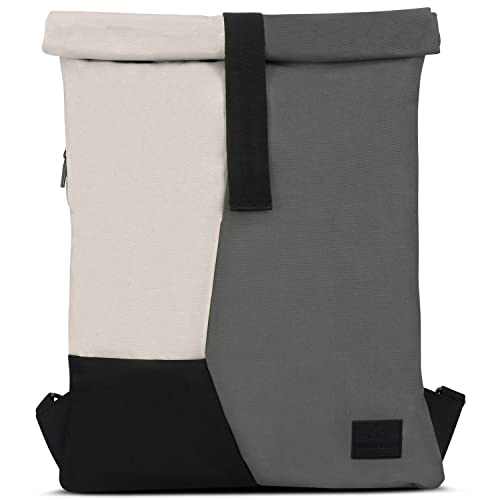 Johnny Urban Rucksack Damen & Herren Sand Grau - Oskar - Moderner Turnbeutel Rolltop für Sport und Reisen - Diebstahlsicherer Tagesrucksack - Wasserabweisend von Johnny Urban