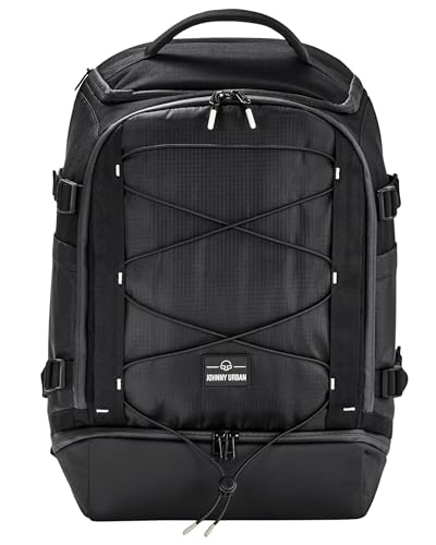 Johnny Urban Rucksack Herren & Damen Schwarz - Jack - Daypack für Travel Freizeit Sport - Tagesrucksack mit vielen Fächern - 16 Zoll Laptopfach & Trolley Strap - Wasserabweisend von Johnny Urban