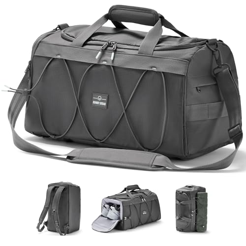 Johnny Urban Sporttasche Herren & Damen Grau - Shawn - 2 in 1 Tasche mit Rucksackfunktion für Reise Fitness Ausflüge - Multifunktionale Gym Bag mit Schuhfach - Wasserabweisend von Johnny Urban