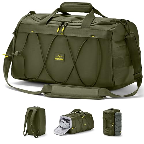 Johnny Urban Sporttasche Herren & Damen Grün - Shawn - 2 in 1 Tasche mit Rucksackfunktion für Reise Fitness Ausflüge - Multifunktionale Gym Bag mit Schuhfach - Wasserabweisend von Johnny Urban