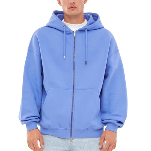 Johnny Urban Sweatjacke Damen & Herren Blau Lila - Caleb - Oversized Kapuzenjacke mit Reißverschluss - Unisex Zip Hoodie - Weiche Innenseite - Sweatshirt Jacke Mit Kapuze von Johnny Urban