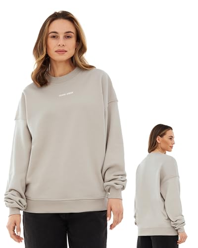 Johnny Urban Sweatshirt Damen & Herren Oversized Beige - Carter - Heavy Basic Pullover - Crewneck in Oversize Fit - Enganliegender Kragen - Unisex - Schwerer Stoff von Johnny Urban